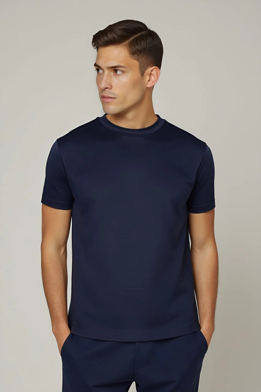 Blue Mercerised T-shirt